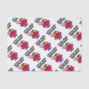 Little Miss Birthday With Pink Balloon Tissue Paper