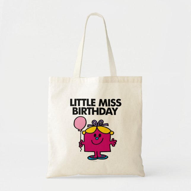 Little Miss Birthday With Pink Balloon Tote Bag (Front)
