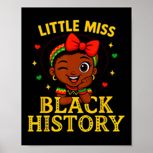 Little Miss Black History Month 2026 Cute Afro Gir Poster