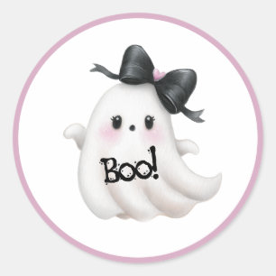 Little Miss Boo Classic Round Sticker
