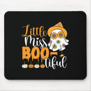 Little Miss Boo-tiful Cute Boo Ghost Halloween Tod Mouse Pad