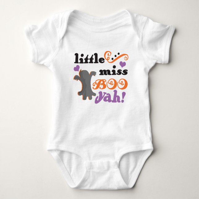 little miss boo yah cute halloween baby bodysuit (Front)