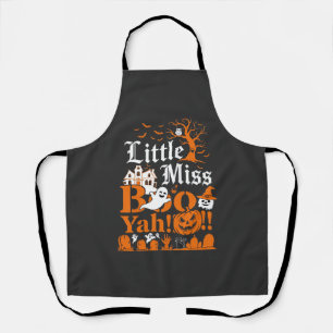 Little Miss Boo Yah Halloween Ghost Pumpkin Bats Apron