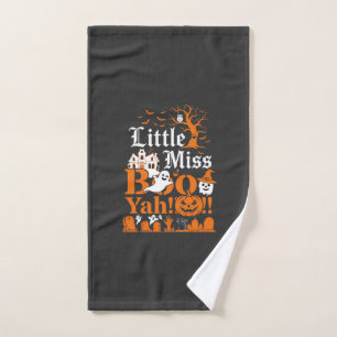 Little Miss Boo Yah Halloween Ghost Pumpkin Bats Hand Towel