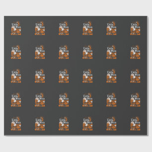 Little Miss Boo Yah Halloween Ghost Pumpkin Bats Wrapping Paper