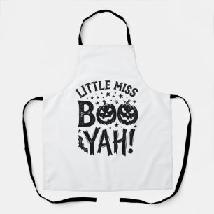 Little Miss Boo Yah Vintage Halloween Shirt Design Apron
