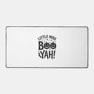 Little Miss Boo Yah Vintage Halloween Shirt Design Desk Mat