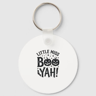 Little Miss Boo Yah Vintage Halloween Shirt Design Key Ring
