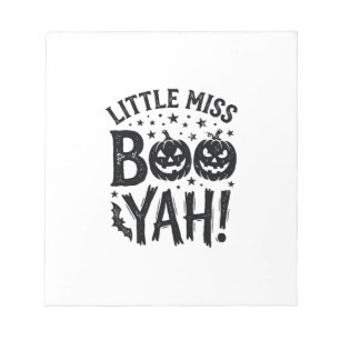 Little Miss Boo Yah Vintage Halloween Shirt Design Notepad