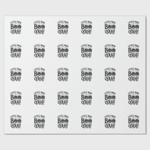 Little Miss Boo Yah Vintage Halloween Shirt Design Wrapping Paper