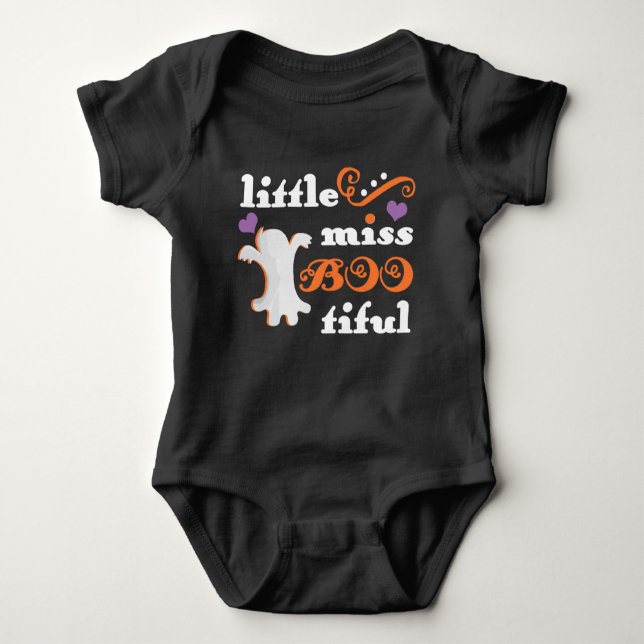 little miss bootiful cute halloween baby bodysuit (Front)