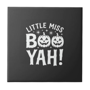 Little Miss Booyah Halloween Pumpkin Design_1 Ceramic Tile