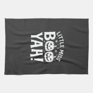 Little Miss Booyah Halloween Pumpkin Design_1 Tea Towel