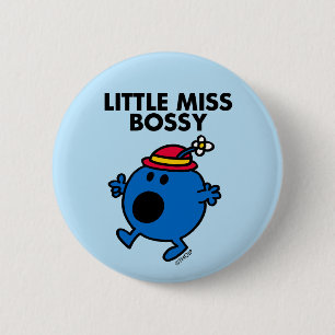 Little Miss Bossy Black Lettering 6 Cm Round Badge