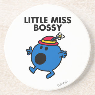 Little Miss Bossy   Black Lettering Coaster