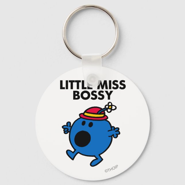 Little Miss Bossy | Black Lettering Key Ring (Front)