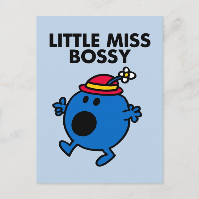 Little Miss Bossy | Black Lettering Postcard (Front)