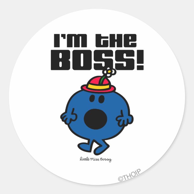 Little Miss Bossy | I'm The Boss Classic Round Sticker (Front)