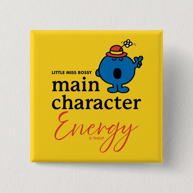Little Miss Bossy Main Character Energy 15 Cm Square Badge (Front)