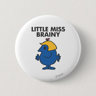 Little Miss Brainy Standing Still 6 Cm Round Badge