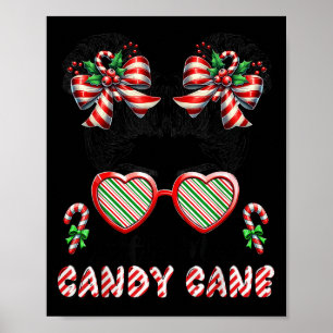 Little Miss Candy Cane Christmas Messy Bun Toddler Poster