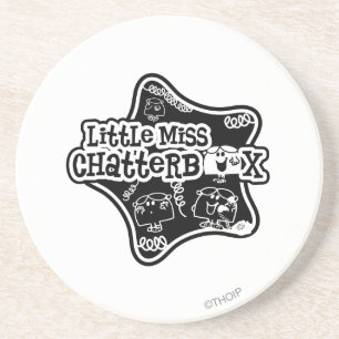 Little Miss Chatterbox Black & White Star Coaster