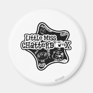 Little Miss Chatterbox Black & White Star Magnet