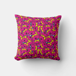 Little Miss Chatterbox   Bright Pink Pattern Cushion