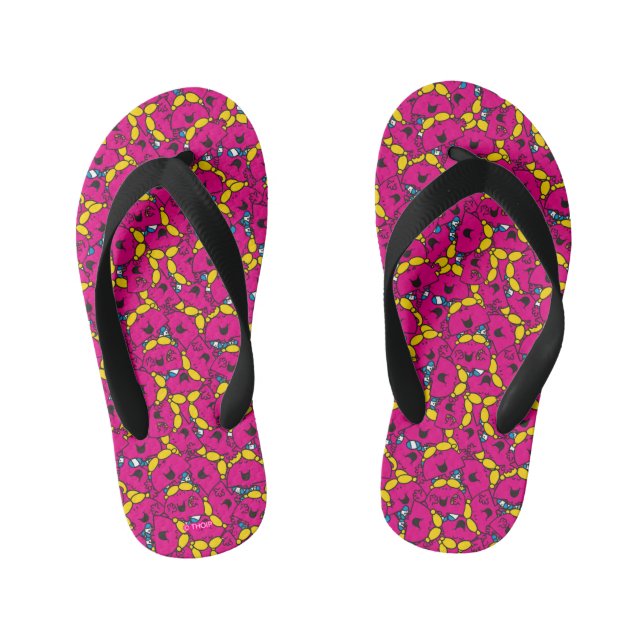 Little Miss Chatterbox | Bright Pink Pattern Kid's Thongs (Footbed)