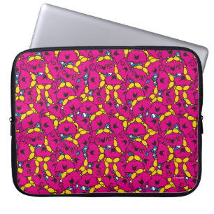 Little Miss Chatterbox   Bright Pink Pattern Laptop Sleeve
