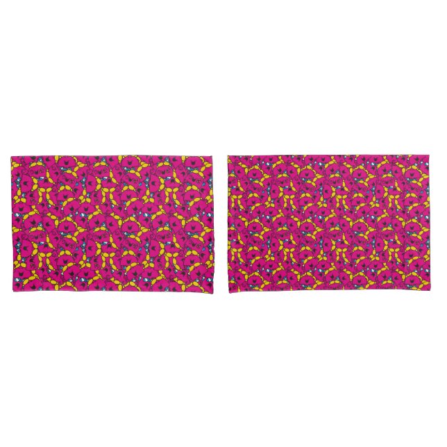Little Miss Chatterbox | Bright Pink Pattern Pillowcase (Front-Set)