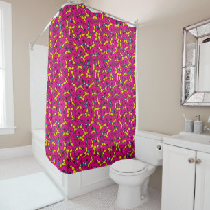 Little Miss Chatterbox   Bright Pink Pattern Shower Curtain