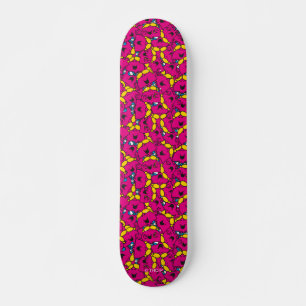 Little Miss Chatterbox   Bright Pink Pattern Skateboard