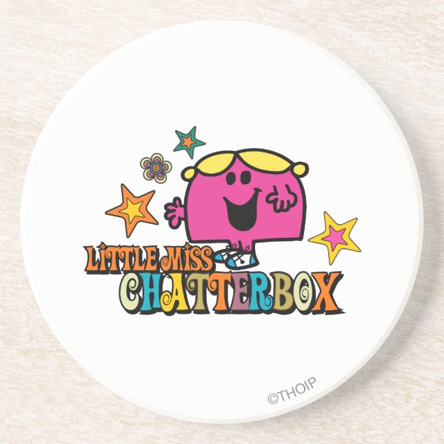 Little Miss Chatterbox & Colourful Stars Coaster (Front)