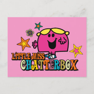 Little Miss Chatterbox & Colourful Stars Postcard