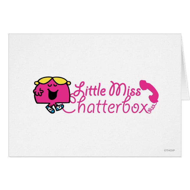 Little Miss Chatterbox | Telephone Cord Lettering (Front Horizontal)