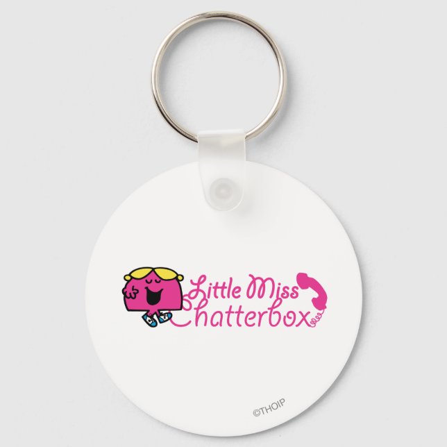 Little Miss Chatterbox | Telephone Cord Lettering Key Ring (Front)