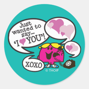 Little Miss Chatterbox   Valentine Classic Round Sticker
