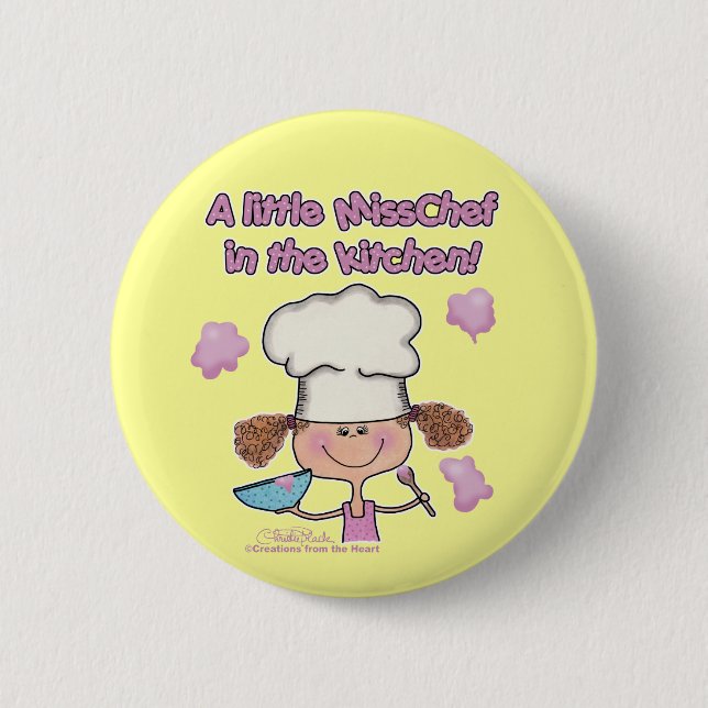 Little Miss Chef 6 Cm Round Badge (Front)