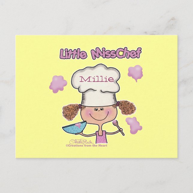 Little Miss Chef Personalise Postcard (Front)