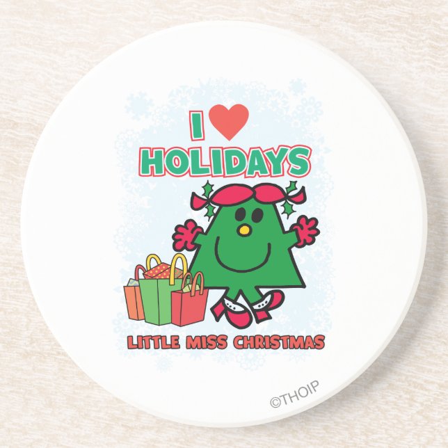 Little Miss Christmas | I Love Holidays Coaster (Front)