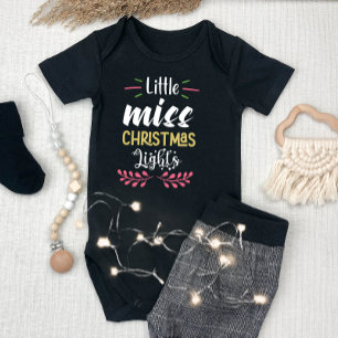 Little Miss Christmas Lights Girl Baby Bodysuit