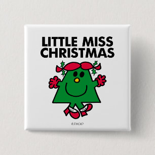 Little Miss Christmas Smile 15 Cm Square Badge