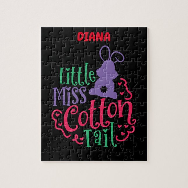 "LITTLE MISS COTTON TAIL"  PUZZLE PERSONALIZED. (Vertical)