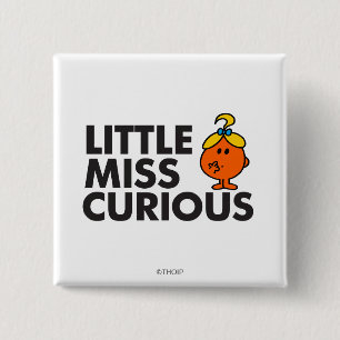 Little Miss Curious Black Lettering 15 Cm Square Badge