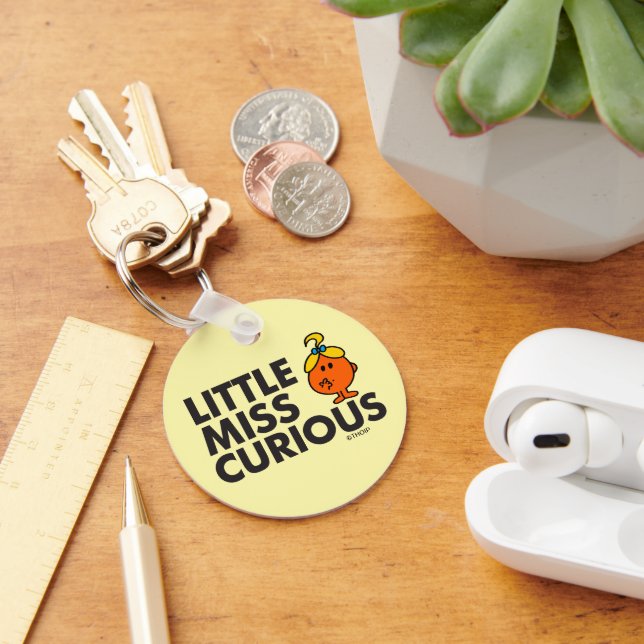 Little Miss Curious | Black Lettering Key Ring (Desk)