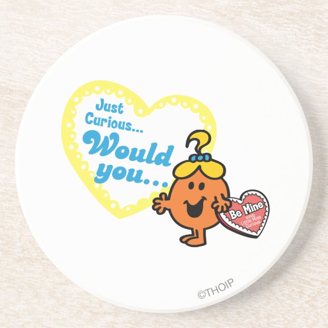 Little Miss Curious Valentine's Day Wish Coaster (Front)