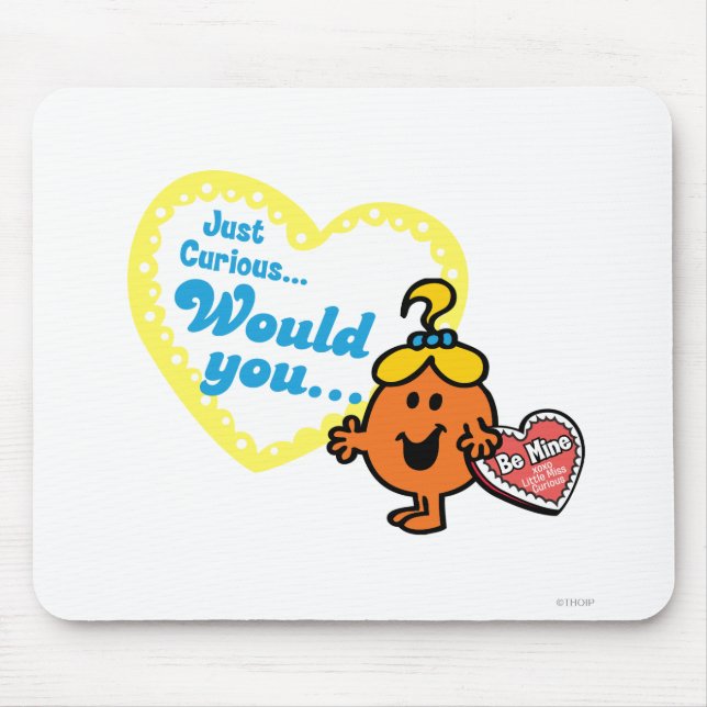 Little Miss Curious Valentine's Day Wish Mouse Pad (Front)