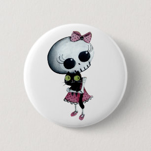 Little Miss Death - Hallowen Beauty 6 Cm Round Badge