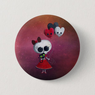 Little Miss Death Valentine Girl 6 Cm Round Badge